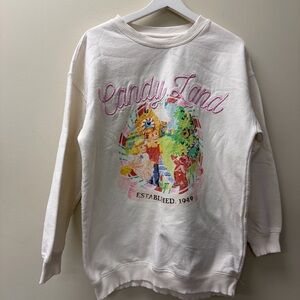 Vintage Style Candy Land Sweatshirt Embroidered Graphic Y2K Retro Size M